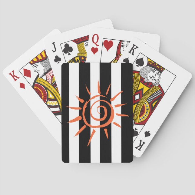 Jeu De Cartes Jouer Carte Deck Black White Stripe Star (dos)