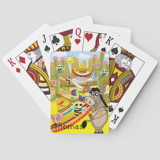 Jeu De Cartes Jouer Carte Deck Mexicain Donkey Dog Sombrero (dos)