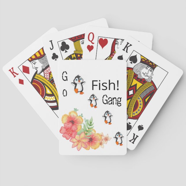 Jeu De Cartes Jouer Carte Deck Penguin Go Fish Floral (dos)