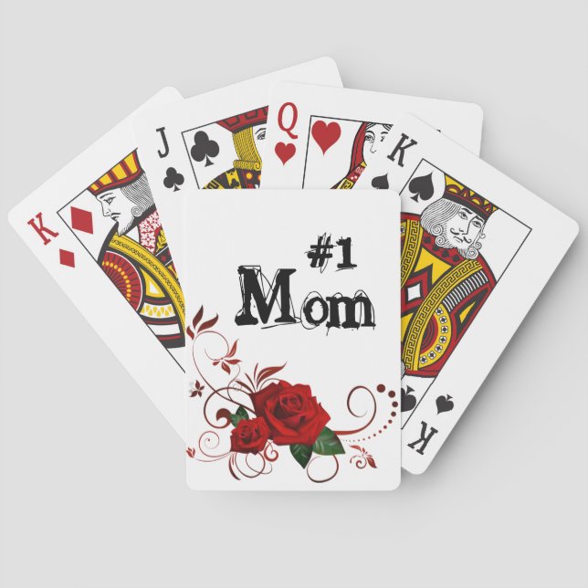 Jeu De Cartes Jouer Carte Deck Rouge Rose #1 Maman (dos)
