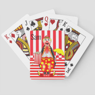 Jeu De Cartes Jouer Clown de pont de carte Rouge Stripe Popcorn