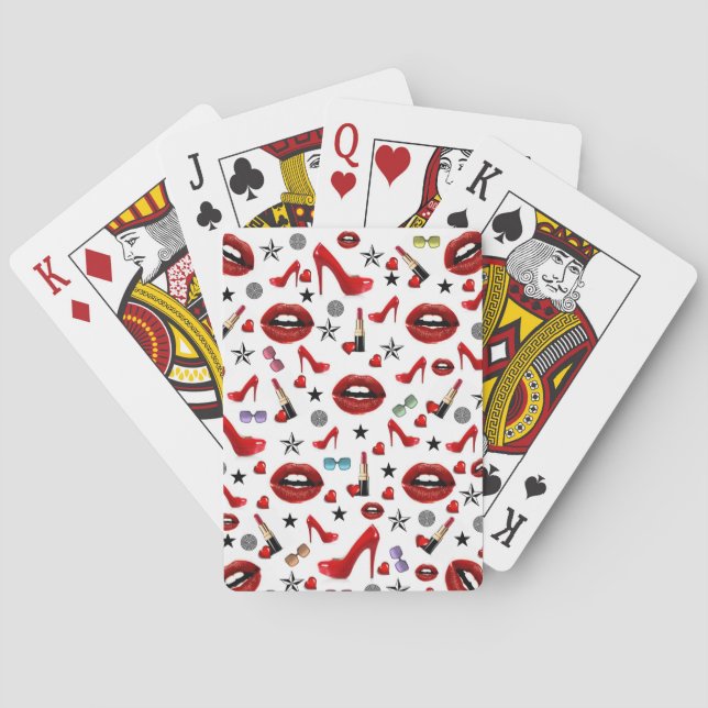 Jeu De Cartes Jouer Deck Red Lipstick talons (dos)