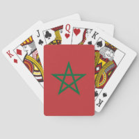 Jouer des cartes avec le drapeau du Maroc
