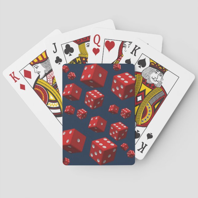 Jeu De Cartes Jouer des cartes bleu dos rouge dés (dos)