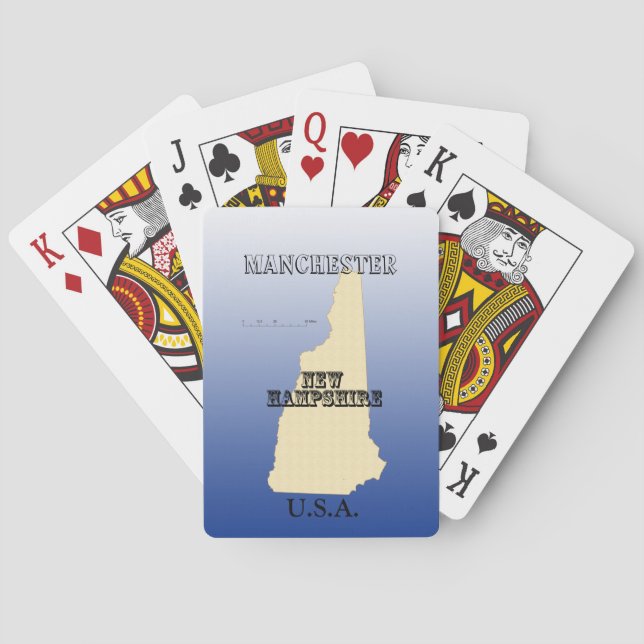 Jeu De Cartes Jouer des cartes - New Hampshire State Map avec la (dos)