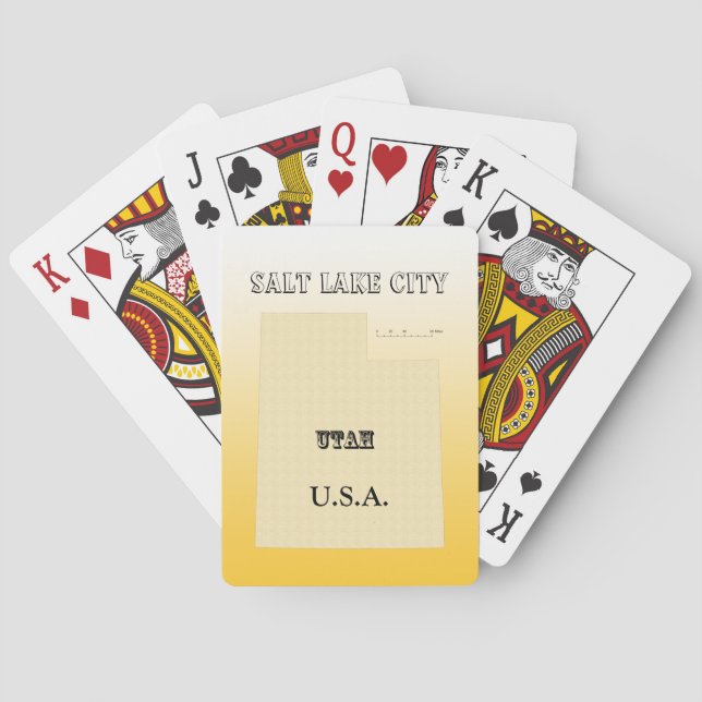 Jeu De Cartes Jouer des cartes - Utah Map avec la ville (dos)