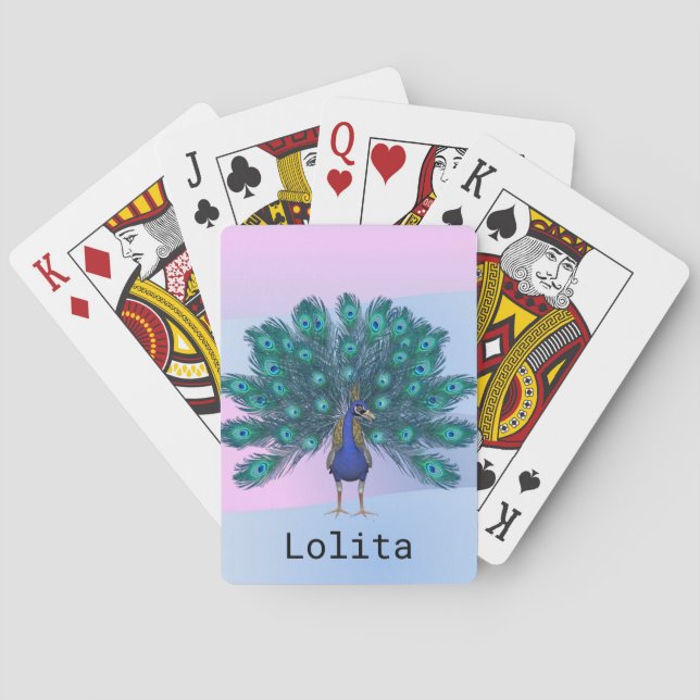 Jeu De Cartes Jouer Peacock du pont de carte (dos)
