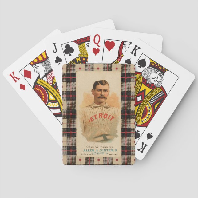 Jeu De Cartes Joueur de baseball Antique Detroit (dos)