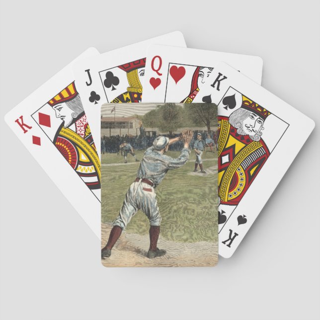 Jeu De Cartes Joueur de baseball jeté à la seconde base (dos)