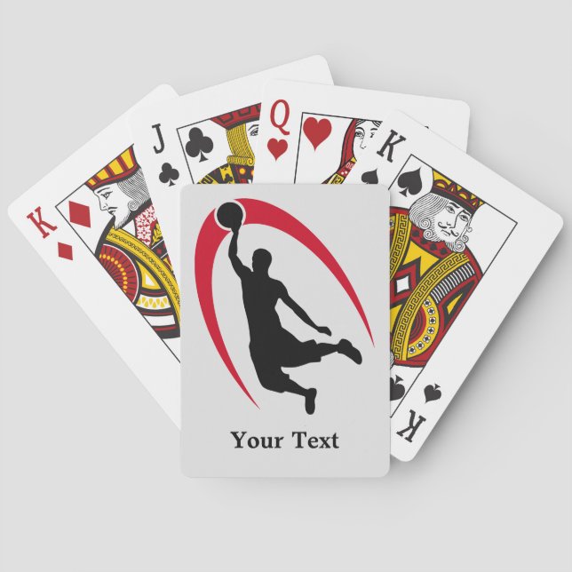 Jeu De Cartes Joueur de basket-ball rouge noir (dos)