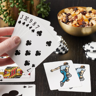 Jeu De Cartes Joueur de bowling rétro lançant la boule