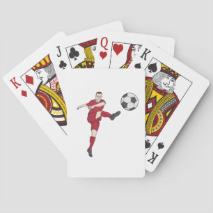 Jeu De Cartes Joueur de football rétro frappant le ballon en vol