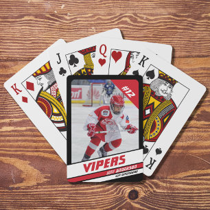 Jeu De Cartes Joueur de hockey garde l'éponge sur le rouge vibra