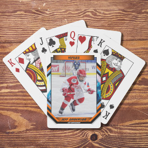 Jeu De Cartes Joueur De Hockey Sur Glace Garder Sur Cool Orange 