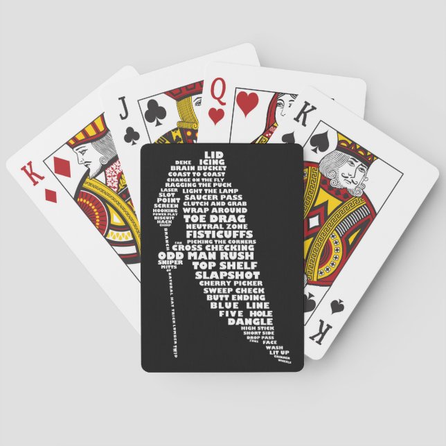 Jeu De Cartes Joueur de hockey Texte Art Jouer Cartes (dos)