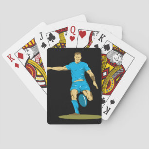 Jeu De Cartes Joueur de Rugby Botant le Ballon Sports Athlétique