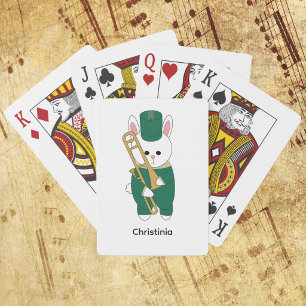 Jeu De Cartes Joueur de Trombone Lapin Mignon Bande Verte Person