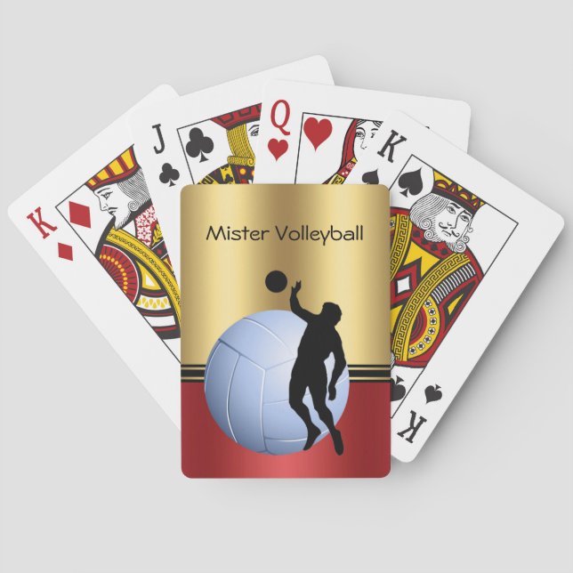 Jeu De Cartes Joueur de volley-ball et bal élégant Personnaliser (dos)