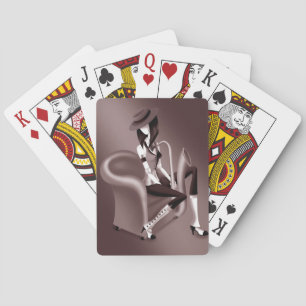 Jeu De Cartes Joueuse de saxophone - Carte à jouer inspirée du j
