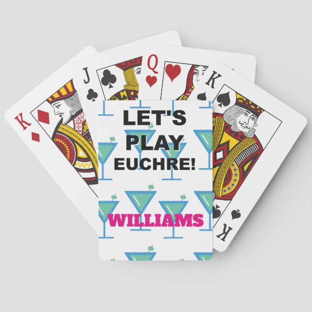 Jeu De Cartes Jouons à Euchre ! Martini Design (dos)
