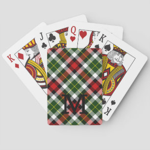 Jeu De Cartes Jour de Noël Plaid Monogramme Jeu initial Amusant