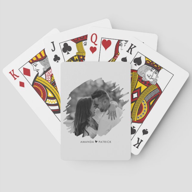 Jeu De Cartes Jour des Valentines customisé Photo moderne Couple (dos)