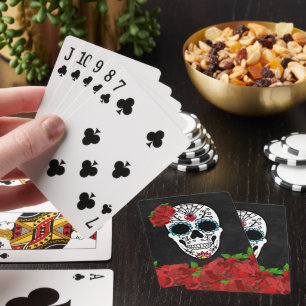 Jeu De Cartes Jour du crâne de sucre rouge mort
