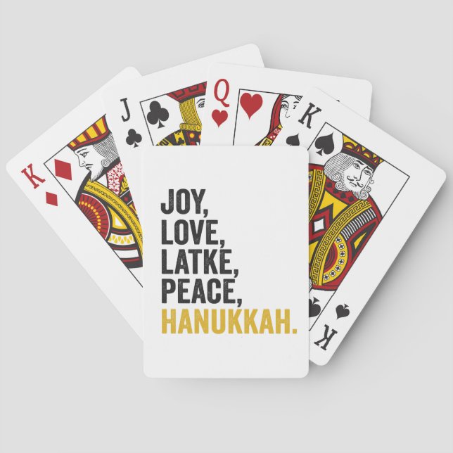 Jeu De Cartes Joy Love Latkes Paix Hanoukka Drôle Juif (dos)