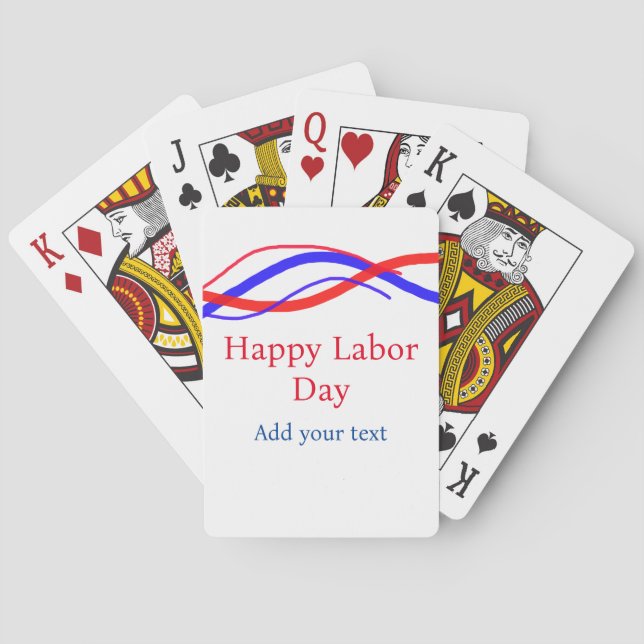 Jeu De Cartes Joyeuse journée de travail rouge bleu américain aj (dos)