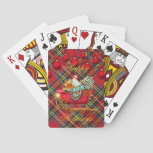 Jeu De Cartes Joyeuses vacances Noël Plaid Tartan Père Noël Slei