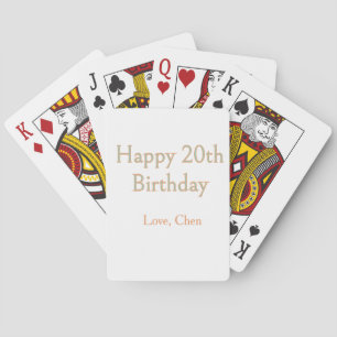 Jeu De Cartes joyeux 20e anniversaire vert orange pastel nom dat