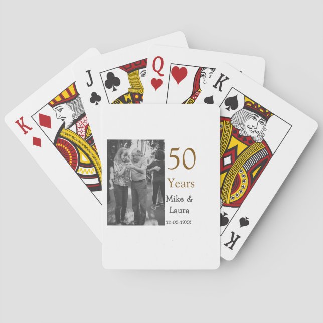 Jeu De Cartes Joyeux 50e anniversaire ajouter nom du couple date (dos)