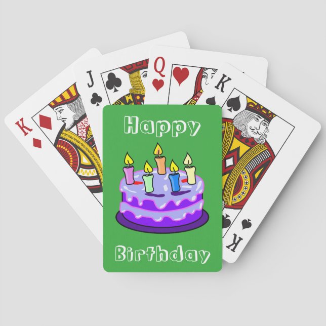 Jeu De Cartes Joyeux anniversaire coloré tendance (dos)