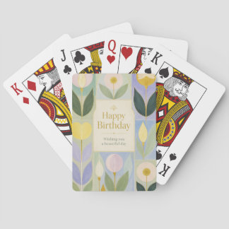 Jeu De Cartes Joyeux Anniversaire Fleurs Botaniques Modernes en 