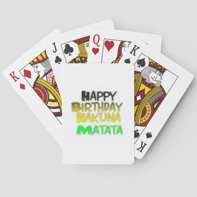 Jeu De Cartes Joyeux anniversaire Hakunamatata Art Inspirationne (dos)