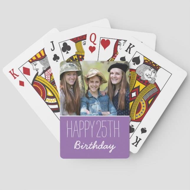 Jeu De Cartes Joyeux Anniversaire Personnalisé Année Et Photo Vi (dos)