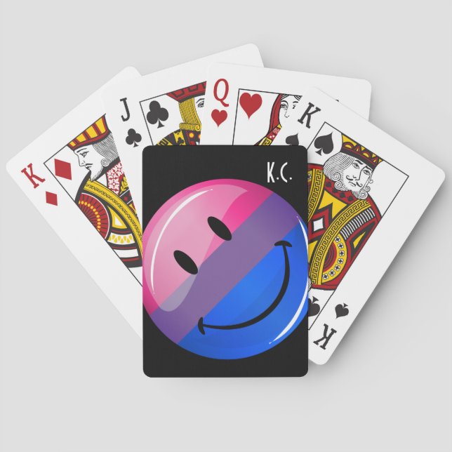 Jeu De Cartes Joyeux drapeau de la fierté de bisexualité brillan (dos)