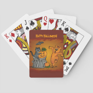 Jeu De Cartes Joyeux Halloween avec Chat Chat Chien et Araignée