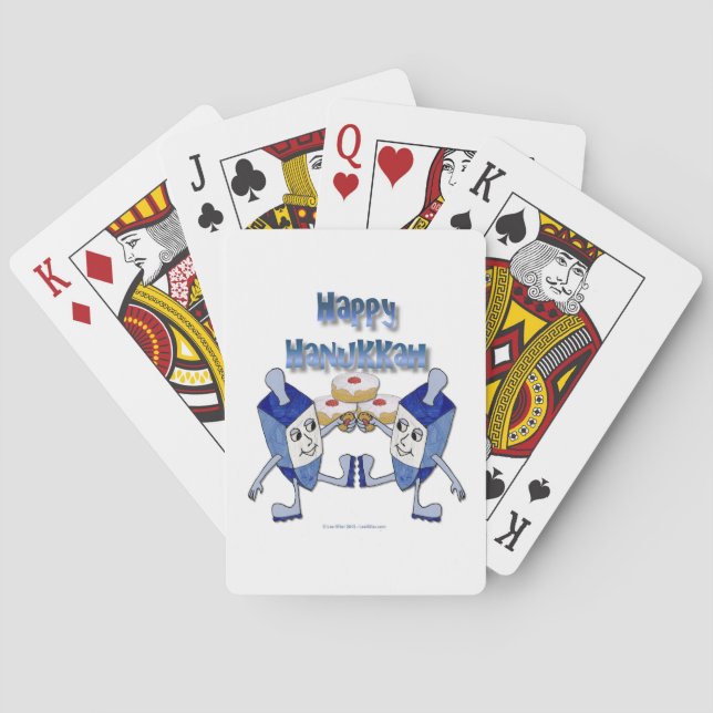 Jeu De Cartes Joyeux Hanukkah Toupie de Hanukkah Beignet (dos)