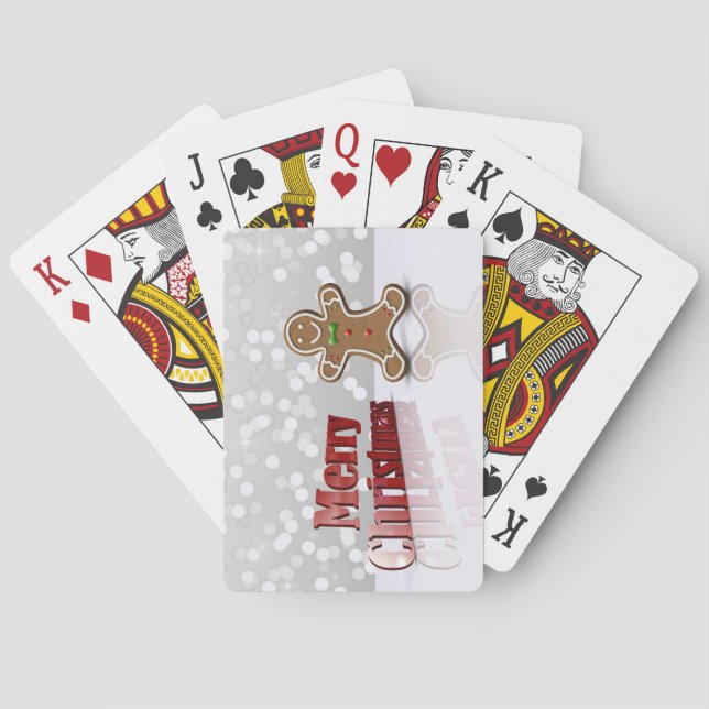 Jeu De Cartes Joyeux homme en pain d'épice de Noël (dos)
