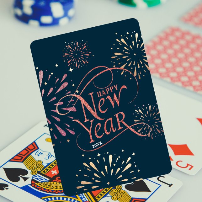 Jeu De Cartes Joyeux Jour de l'année Gold Foil Script (Créateur téléchargé)
