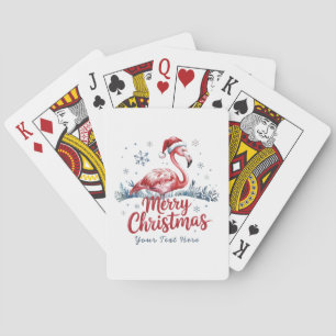 Jeu De Cartes Joyeux Noël Flamant Rose Personnalisé
