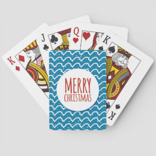 Jeu De Cartes Joyeux Noël Motif sans couture Texture bleue