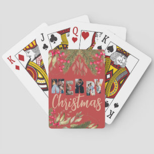 Jeu De Cartes Joyeux Noël Multi Photo Red Gold Holiday