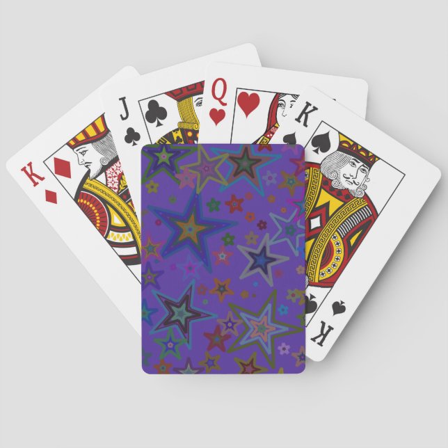 Jeu De Cartes Joyeux Noël noir pourpre, étoiles Ciel étoile (dos)