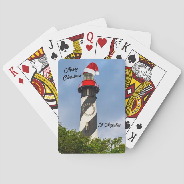 Jeu De Cartes Joyeux Noël St Augustine Florida Lighthouse (dos)