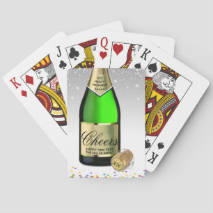 Jeu De Cartes Joyeux Nouvel An 2022 Bouteille De Vin Étincelante