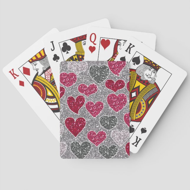 Jeu De Cartes Joyeux Valentines Jour Parties scintillant Amour B (dos)