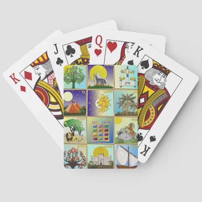 Jeu De Cartes Judaica 12 Tribes d'Israël (dos)