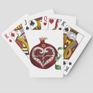 Jeu De Cartes Judaica Pomegranate Heart Hanoukka Rosh Hashanah